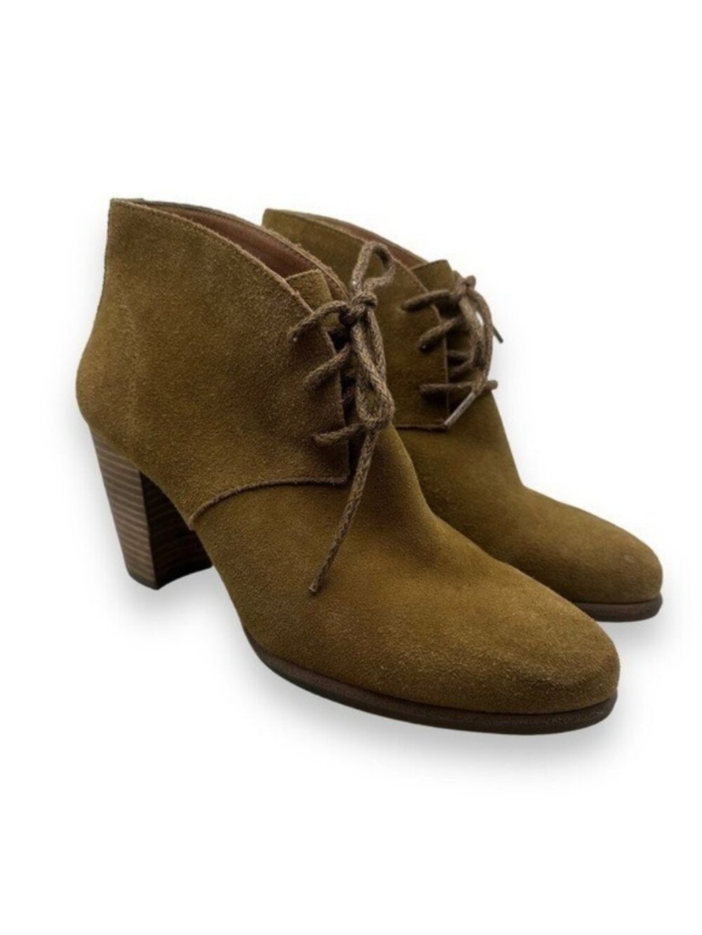 UGG Women's 8.5 Mackie Ankle Boots Chestnut Brown Suede Leather Lace Up 1007257